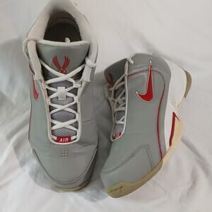 Nike Air Flight Dime Dropper men's 9 grey w/ red swoosh almost vintage!